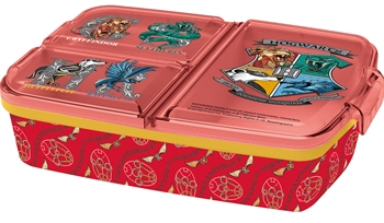 Harry Potter madkasse med 3 rum - Hogwarts våbenskjold - madkasse til børn