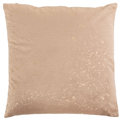 Pyntepude - 45x45 cm - Beige farvet med guld print - Sofapude med blødt velour look - Borg living 