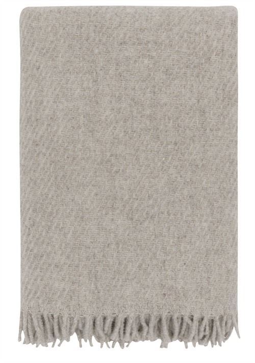 Uldplaid - 100% Ren ny uld  - Høie of Scandinavia uldtæppe - Falketind beige - 120x180 cm 