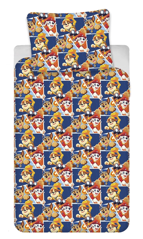 Paw Patrol sengetøj 140x200 cm - Sengesæt i 100% bomuld - Marshall, Chase og Rubble